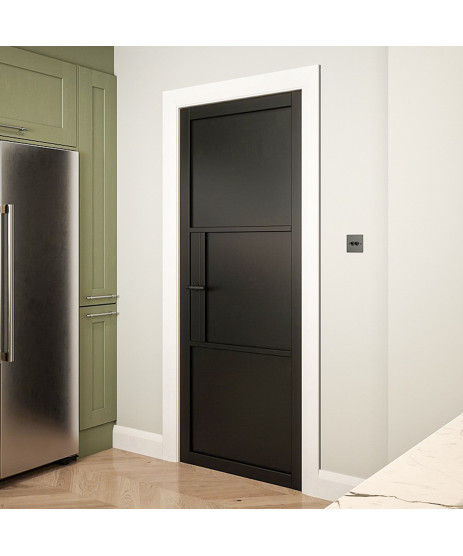  3P Black Solid Door