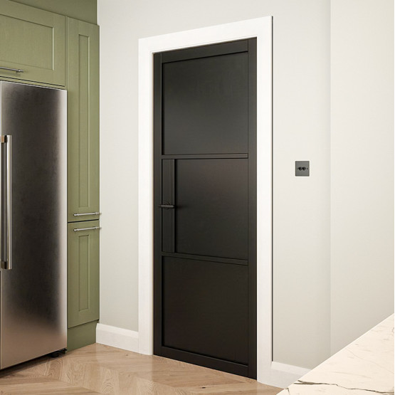  3P Black Solid Door