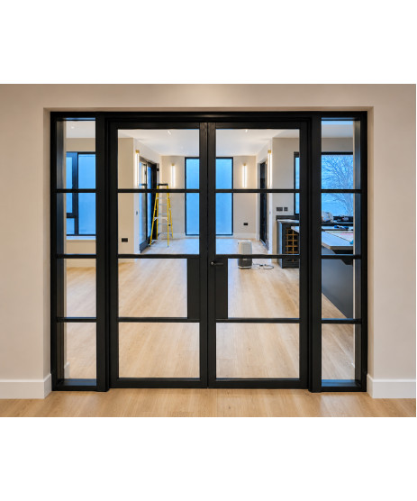  4P Black Glazed Portland Door