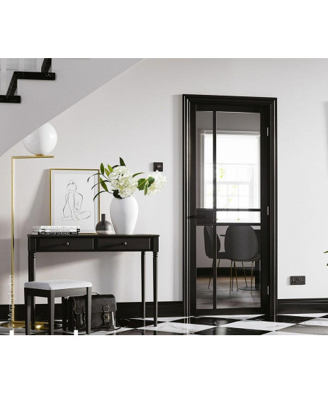  Monaco Black Clear Glass Door