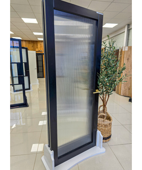  Paris Black Reeded Glass Door