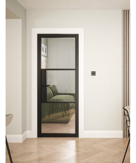  3P Black Glazed Door