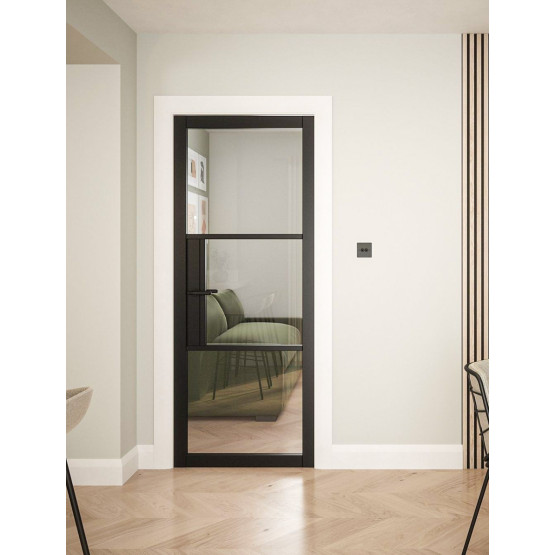  3P Black Clear Glazed Door