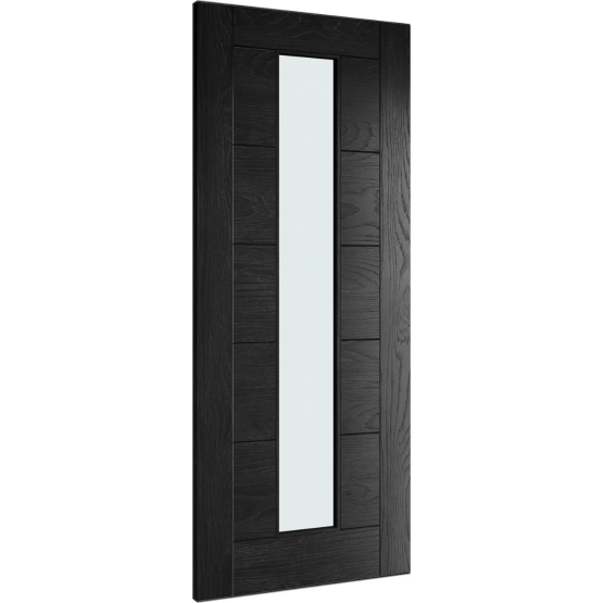 Deanta HP12G Clear Glass Black Oak Door  