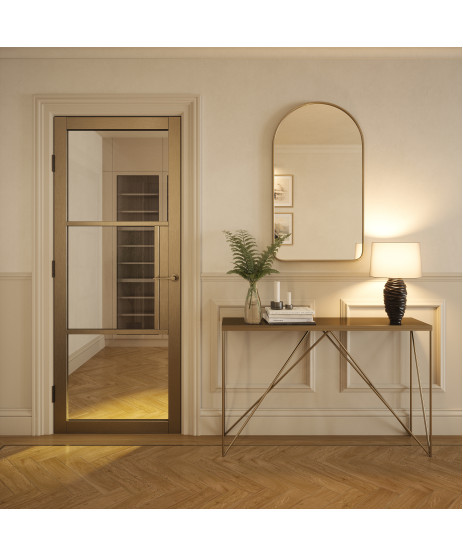  3P Bronze Clear Glass Door