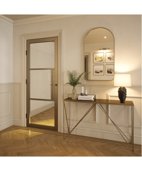  3P Bronze Clear Glass Door