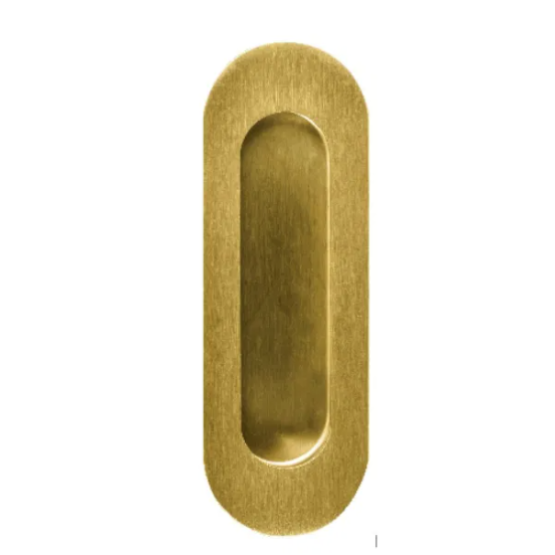 Oval Recess Handles 120MM x 40MM Satin Brass