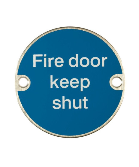 Fire Door Keep Shut Sign 75mm diameter