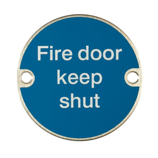 Fire Door Keep Shut Sign 75mm diameter