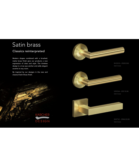 Karcher Seattle ER46Q OS 88 Satin Brass Handle Set