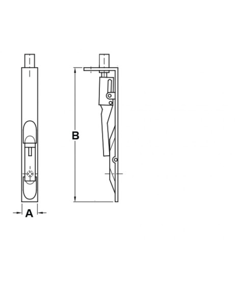 Flush Bolt Heavy Duty Stainless Steel