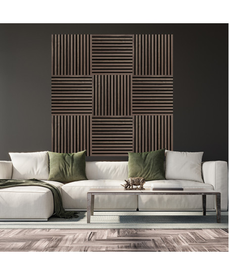 Fibrotech Walnut & Black Square Acoustic Panel