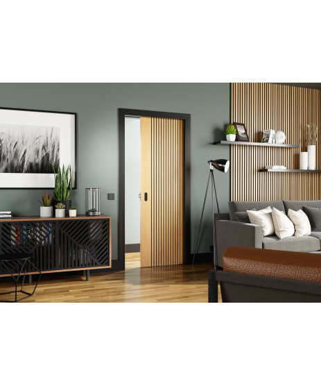 Deanta NM34 Oak & Black Door