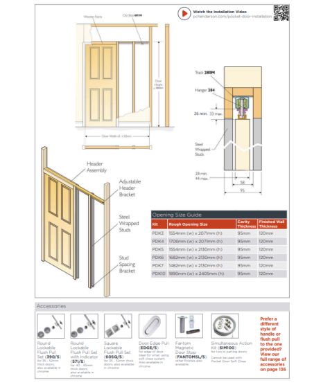 Pocket Door Rail Kit PDK Henderson