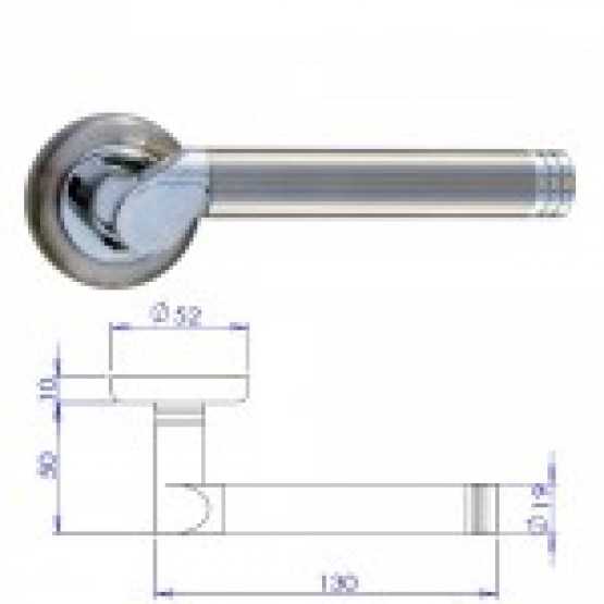 Linosa Satin Nickel/Chrome Lever On Rose Door Handle