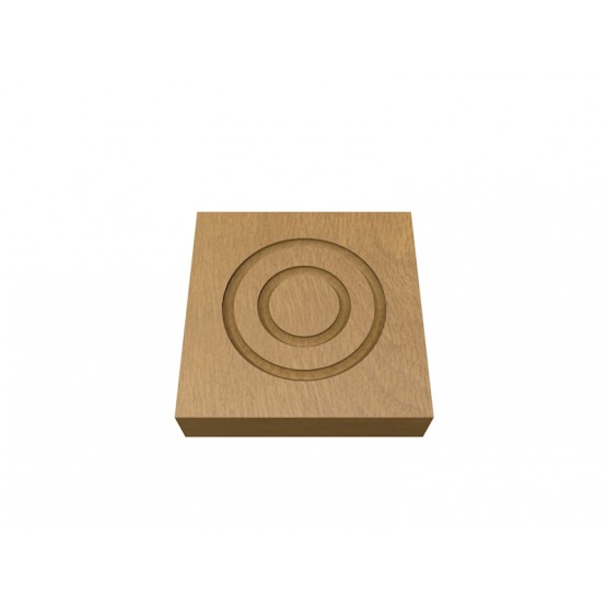 Oak Corner Blocks-Double Circle 30 x106MM (x4)