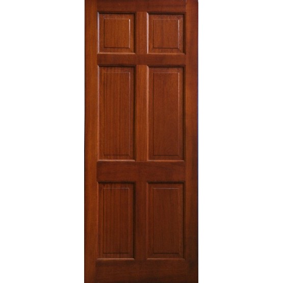 External Door Mahogany Timber Solid Door 6 Panel (003)