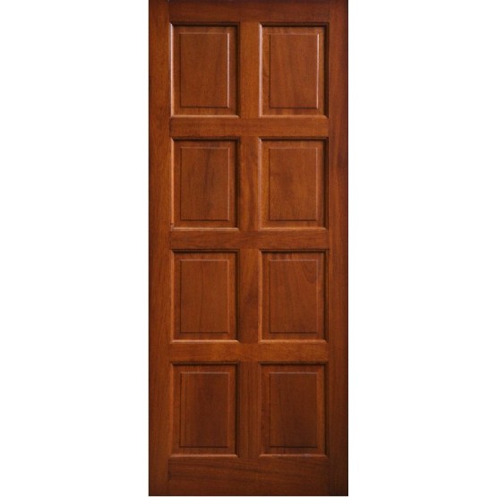External Door Mahogany Timber Solid 8 Panel (004) 