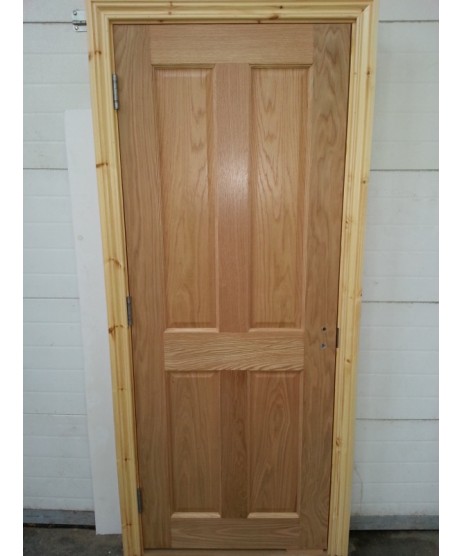  Pre Hung 4 Panel Oak Door with Red Deal Frame set