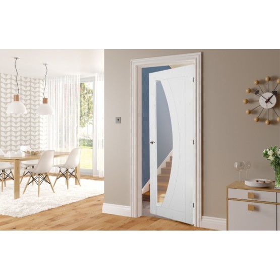 Deanta HP35G Primed Frosted Glass Door