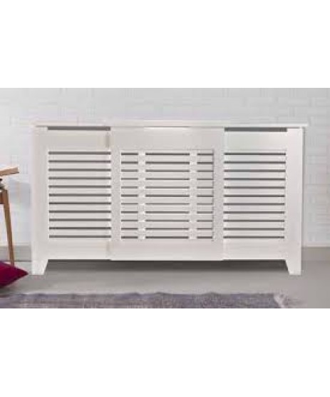 Radiator Cover Contemporary White Adjustable 975mm-1425mm
