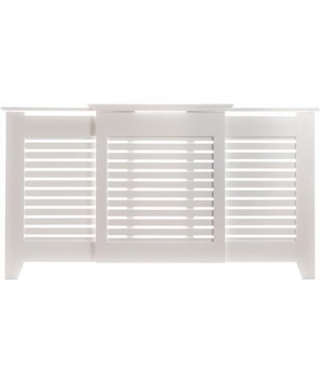 Radiator Cover Contemporary White Adjustable 975mm-1425mm