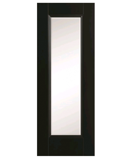 Doras Amsterdam 1P 1 Lite Clear Glass Black Finish Door