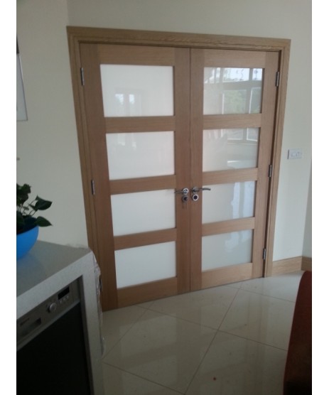 Deanta HP1G Oak Door Clear Glass 