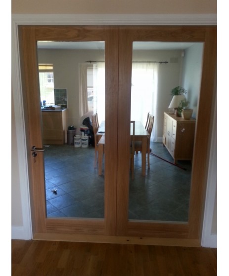 Cheshire Oak Clear Glass Door